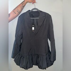 Fashion Nova Dark Gray Long Sleeve Dress